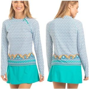 *Rare Cabana Life Jewel Scarf Zipper Rashguard Size XL